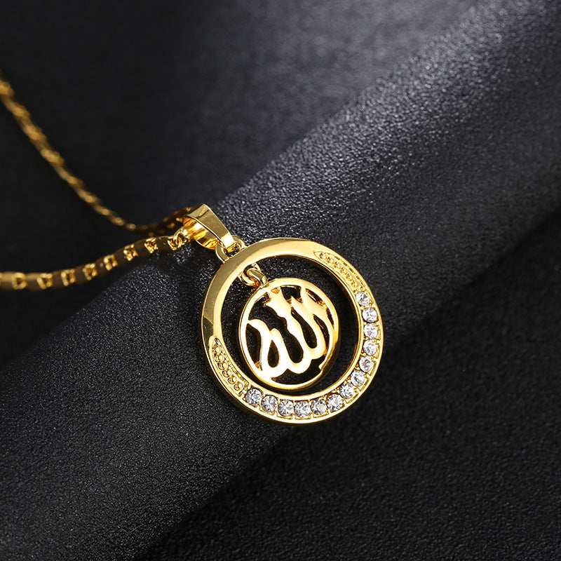 European And American Jewelry Round Diamond Pendant Necklace For Women