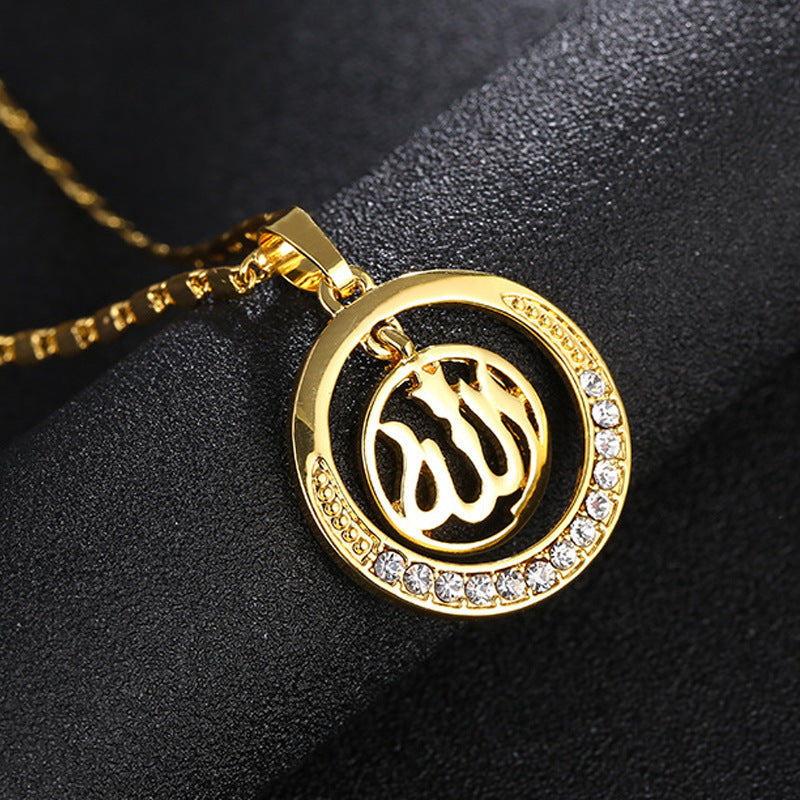 European And American Jewelry Round Diamond Pendant Necklace For Women
